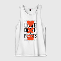 Майка мужская хлопок LOVE DEATH ROBOTS LDR, цвет: белый