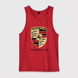 Майка мужская хлопок PORSCHE, цвет: красный