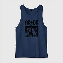 Майка мужская хлопок ACDC highway to hell, цвет: тёмно-синий