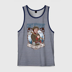 Майка мужская хлопок Санкт-Петербург, цвет: синяя тельняшка