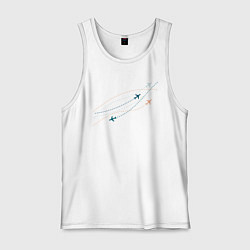 Майка мужская хлопок Flight track, цвет: белый