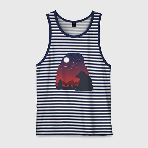 Мужская майка Медведь / Синяя тельняшка – фото 1