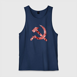 Майка мужская хлопок Ахегао СССР, цвет: тёмно-синий