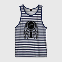 Майка мужская хлопок PREDATOR, цвет: синяя тельняшка