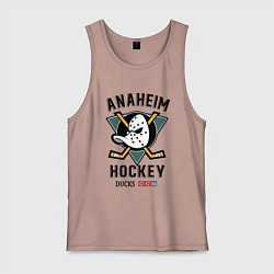 Майка мужская хлопок ANAHEIM DUCKS, цвет: пыльно-розовый