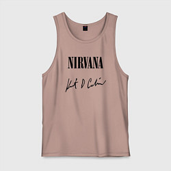 Майка мужская хлопок NIRVANA АВТОГРАФ КУРТА КОБЕЙНА, цвет: пыльно-розовый