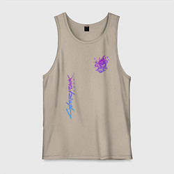 Майка мужская хлопок CYBERPUNK 2077, цвет: миндальный