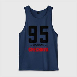 Майка мужская хлопок 95 Chechnya, цвет: тёмно-синий