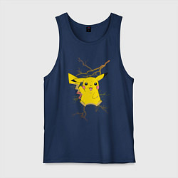 Майка мужская хлопок Pikachu, цвет: тёмно-синий
