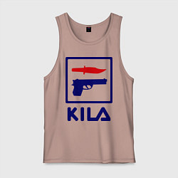 Майка мужская хлопок Kila Fila, цвет: пыльно-розовый