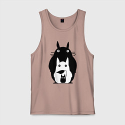 Майка мужская хлопок Тоторо, цвет: пыльно-розовый