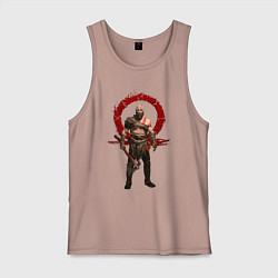 Майка мужская хлопок GOD OF WAR, цвет: пыльно-розовый