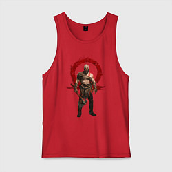 Майка мужская хлопок GOD OF WAR, цвет: красный