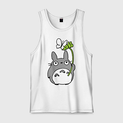 Мужская майка Totoro и бабочка / Белый – фото 1