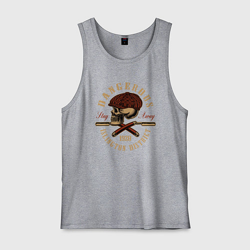Мужская майка Острые козырьки Череп и бритвы / Меланж – фото 1