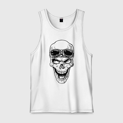 Мужская майка Skull and glasses / Белый – фото 1