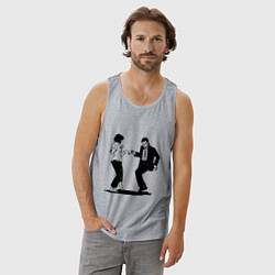 Майка мужская хлопок Грязные танцы Z, цвет: меланж — фото 2