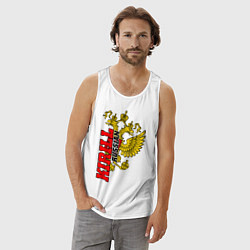 Майка мужская хлопок Кирилл, цвет: белый — фото 2