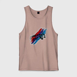 Майка мужская хлопок BMW, цвет: пыльно-розовый