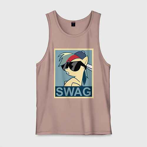 Мужская майка Rainbow Dash swag / Пыльно-розовый – фото 1