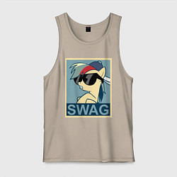 Майка мужская хлопок Rainbow Dash swag, цвет: миндальный