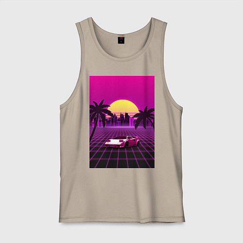 Мужская майка Ретро Закат / Миндальный – фото 1