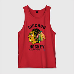Майка мужская хлопок CHICAGO BLACKHAWKS NHL, цвет: красный