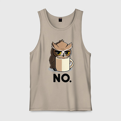 Мужская майка Сова с кофе / Миндальный – фото 1