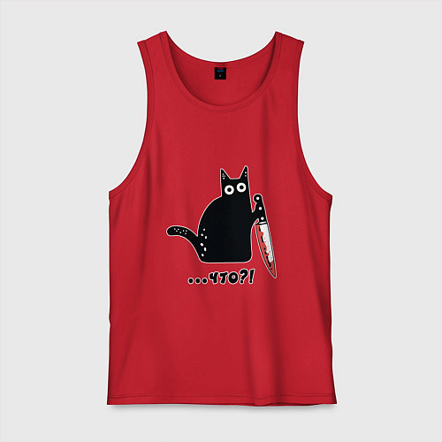 Мужская майка Милый кот / Красный – фото 1
