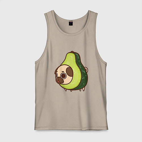 Мужская майка Мопс-авокадо / Миндальный – фото 1