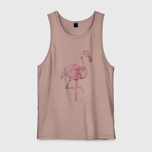 Мужская майка Узорчатый фламинго / Пыльно-розовый – фото 1