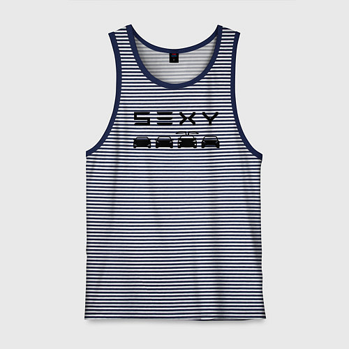 Мужская майка Tesla sexy / Синяя тельняшка – фото 1