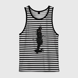 Майка мужская хлопок Теневой самурай, цвет: черная тельняшка