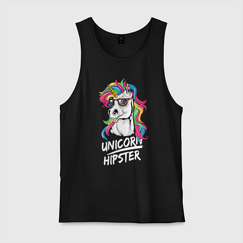 Мужская майка Unicorn hipster / Черный – фото 1