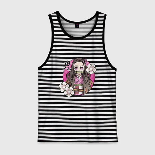 Мужская майка Незуко Камадо / Черная тельняшка – фото 1