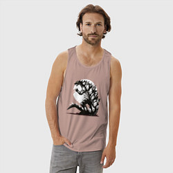 Майка мужская хлопок Годзилла, цвет: пыльно-розовый — фото 2