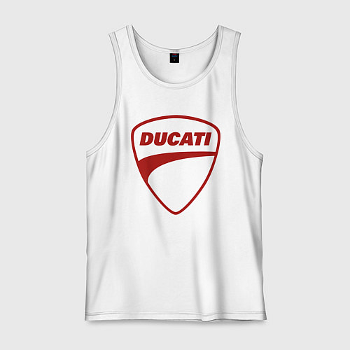 Мужская майка Ducati Logo Дукати Лого Z / Белый – фото 1