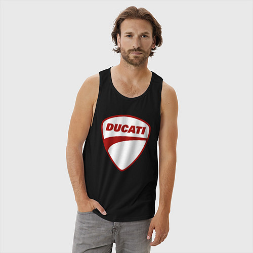 Мужская майка Ducati Logo Дукати Лого Z / Черный – фото 3