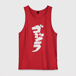 Майка мужская хлопок Годзилла, цвет: красный