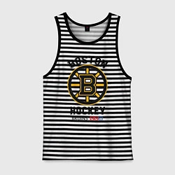 Майка мужская хлопок BOSTON BRUINS NHL, цвет: черная тельняшка