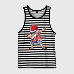 Майка мужская хлопок Santa Dab, цвет: черная тельняшка