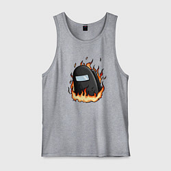 Майка мужская хлопок Among Us fire, цвет: меланж