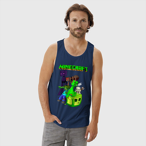 Мужская майка Minecraft / Тёмно-синий – фото 3