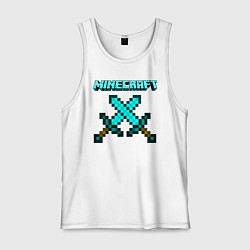 Майка мужская хлопок Minecraft, цвет: белый