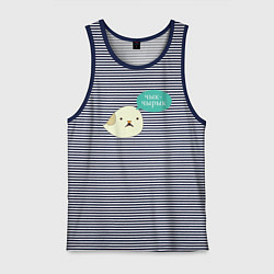 Майка мужская хлопок Чык-Чырык Мем, цвет: синяя тельняшка