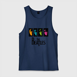 Майка мужская хлопок Всемирный день The Beatles, цвет: тёмно-синий