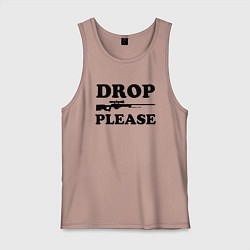 Майка мужская хлопок Drop Please, цвет: пыльно-розовый