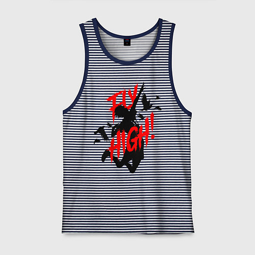 Мужская майка FLY HIGH! ВОЛЕЙБОЛ / Синяя тельняшка – фото 1