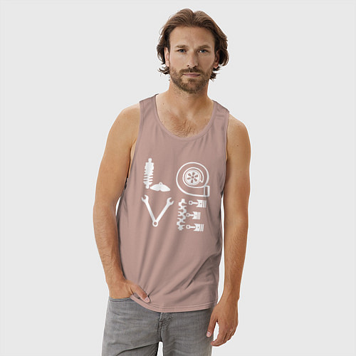 Мужская майка Автомеханику / Пыльно-розовый – фото 3