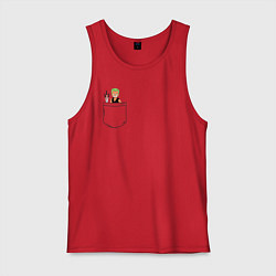 Майка мужская хлопок One piece, цвет: красный